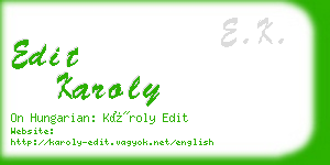 edit karoly business card